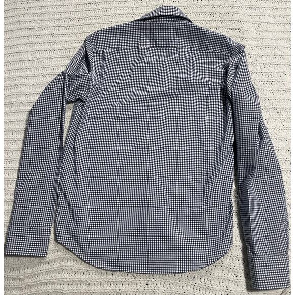 Chaps Classics Button Up Shirt Gingham Womens Sz Small No Iron Cotton Plaid Blue - Picture 6 of 9